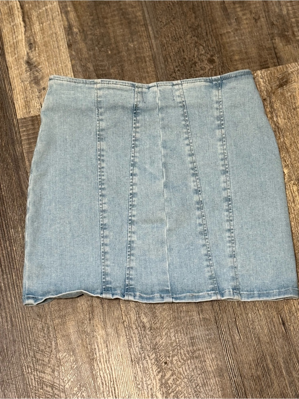 Free People We The Free Denim Mini Skirt Front Zip Light Wash Size 6